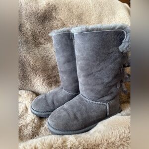 Ugg Bailey Bow Girls Gray Boots